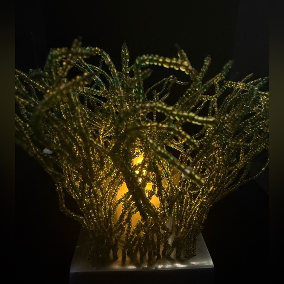 Michael Aram Green Grass Beaded Votive NIB - Picture 9 of 11